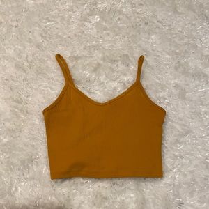 SALE Yellow V-Neck Crop Top